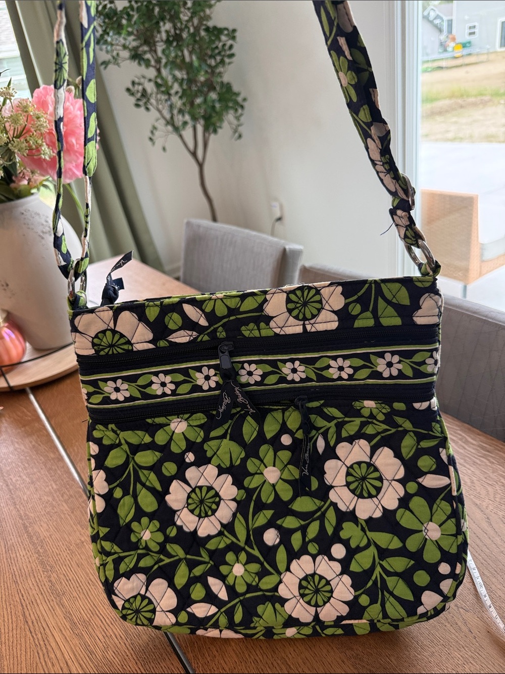 Vera Bradley Triple Zipper Hipster Crossbody in ret. Lucky You Pattern